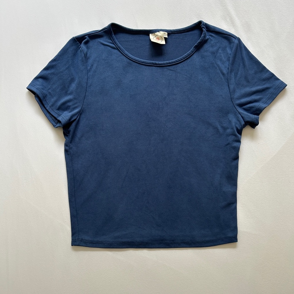 Plain blue cropped top